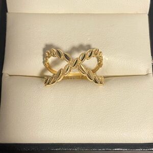 Elegant Real 18k Gold Leaf Ring